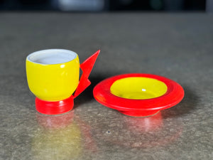 Ben Pee-"Yellow Espresso Set with Red Lightning Bolt"