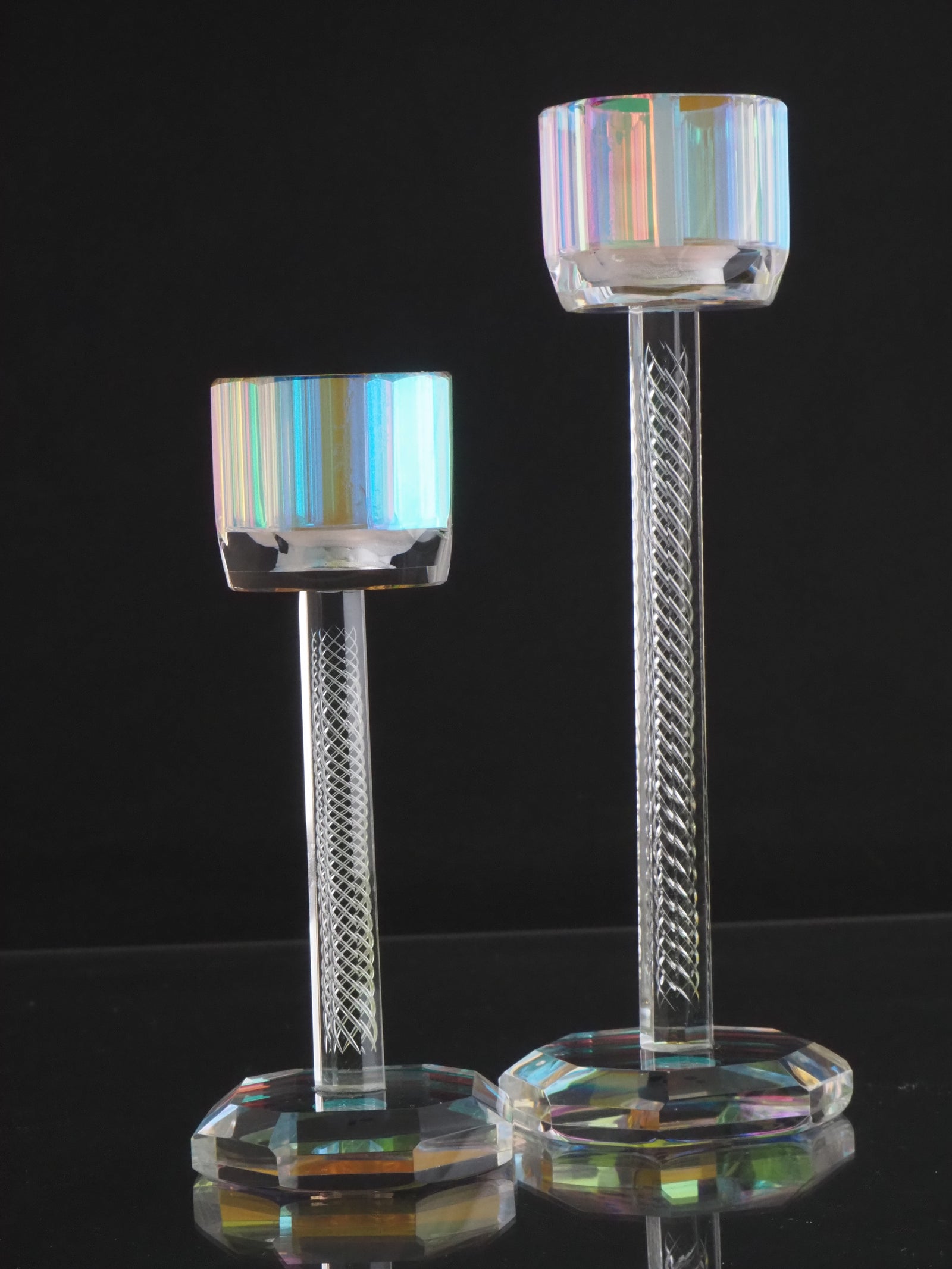 Brilliant Cuts x Zach Brown Glass "Candle Holders" (Pair)