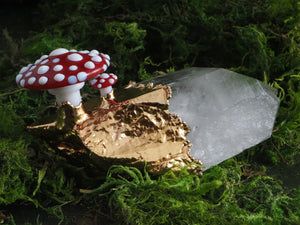 Snic Barnes "Crystal with 2 Mushrooms