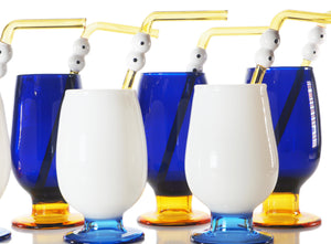 JAG x Casta Glass "Fragmented Homer/Marge" Cup & Straw Sets