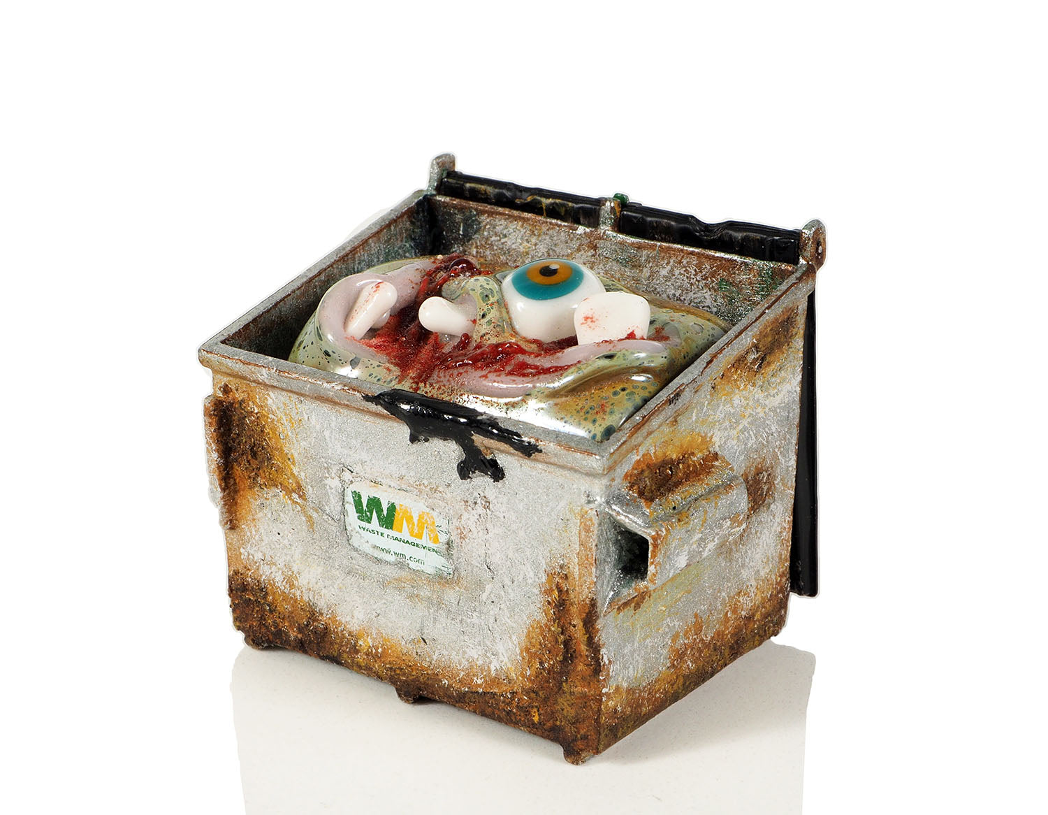 Daized Art & Zink Glass "“I’ll smoke a whole pack of cigarettes before we get down there”" Mini Dumpster