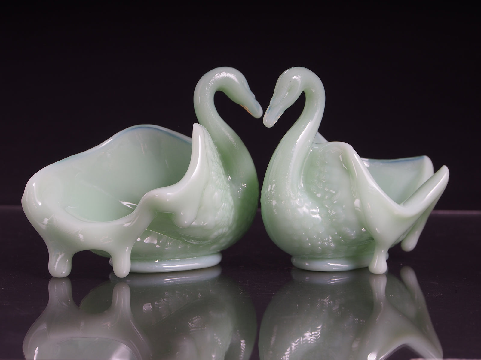 Amber Cowan - "Swans Dripping in Jade" Ashtray Set